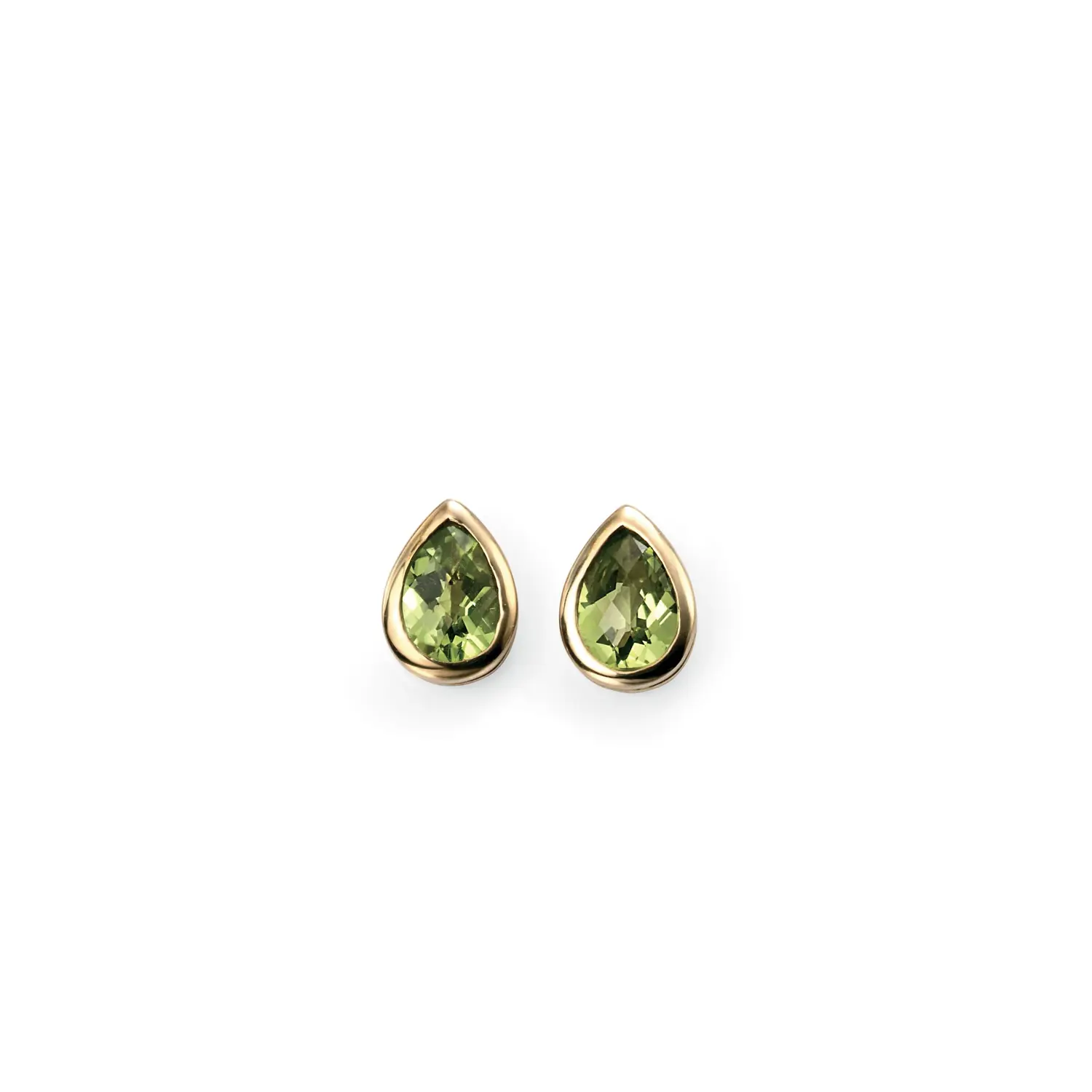 Peridot Teardrop Stud Earrings