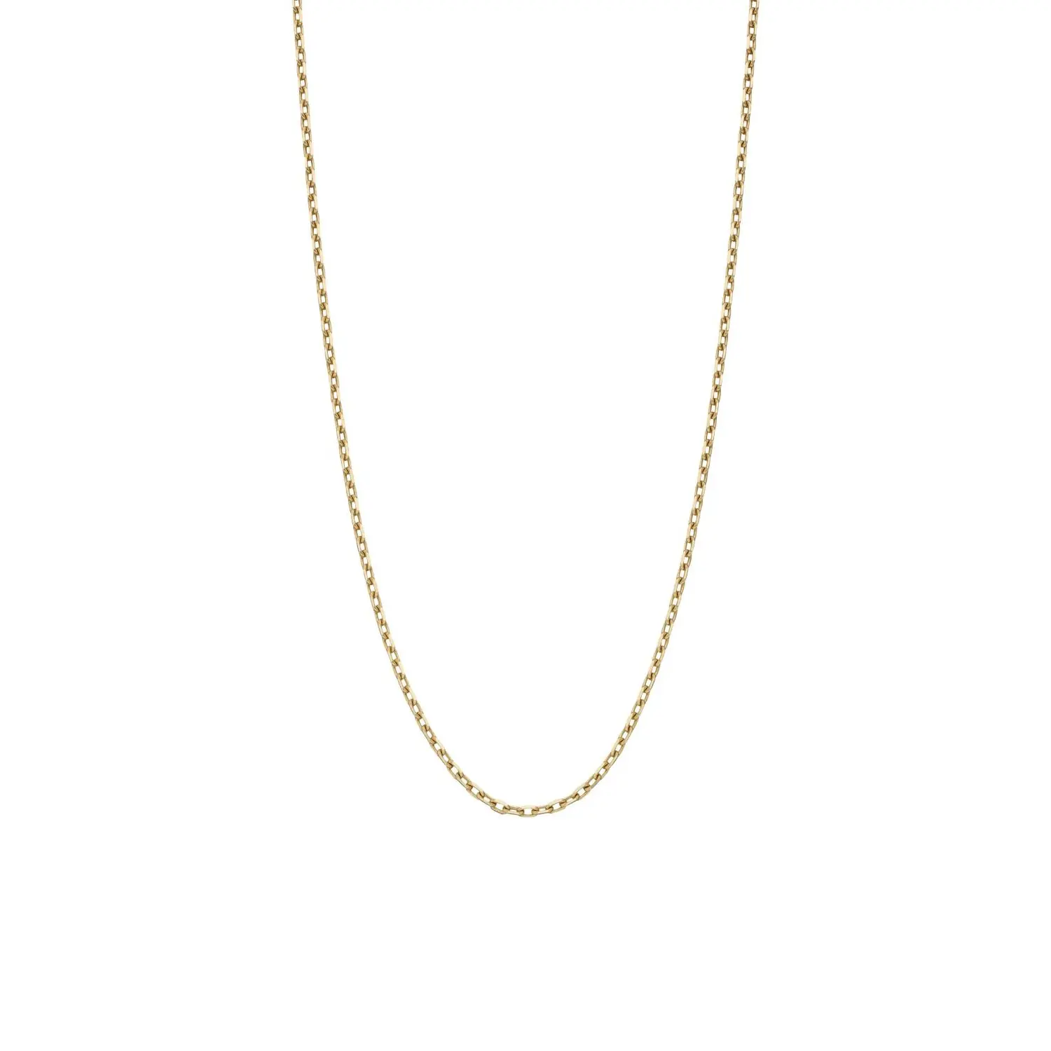 Yellow Gold Diamond-Cut Long Trace Chain Necklace