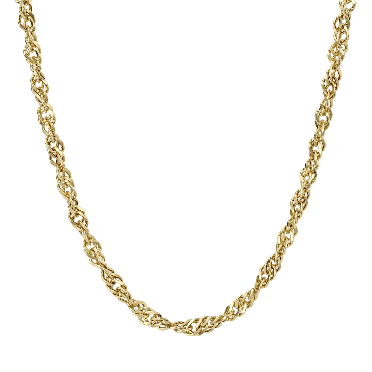 Yellow Gold Singapore Link Chain Necklace