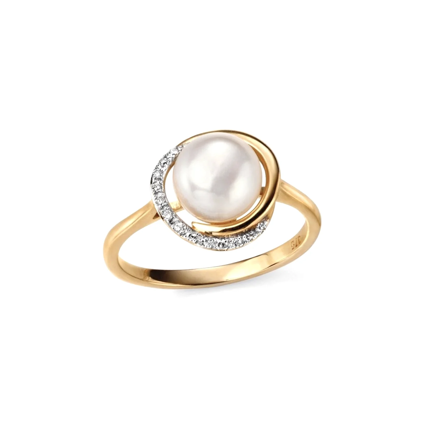 Pearl & Diamond Yellow Gold Dress Ring