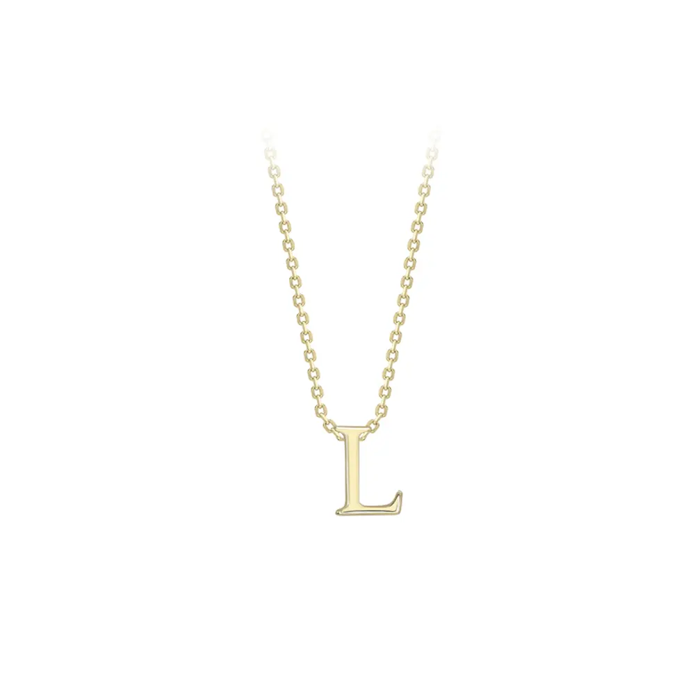 Yellow Gold Inital Necklace - L