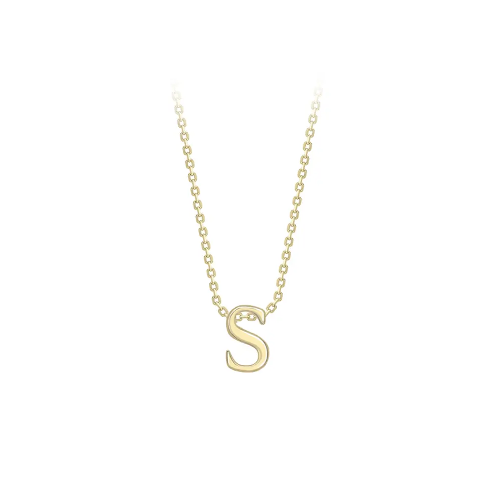 Yellow Gold Inital Necklace - S