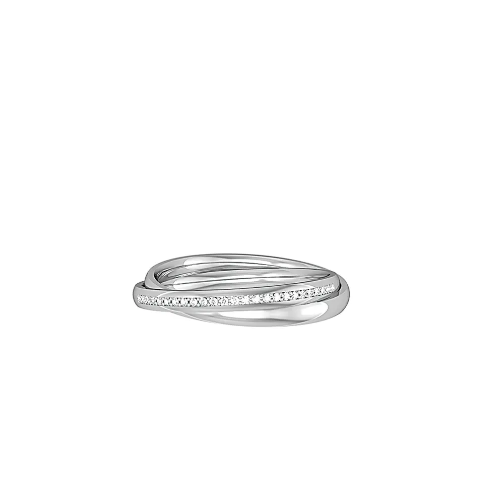 White Gold & Diamond Crossover Ring