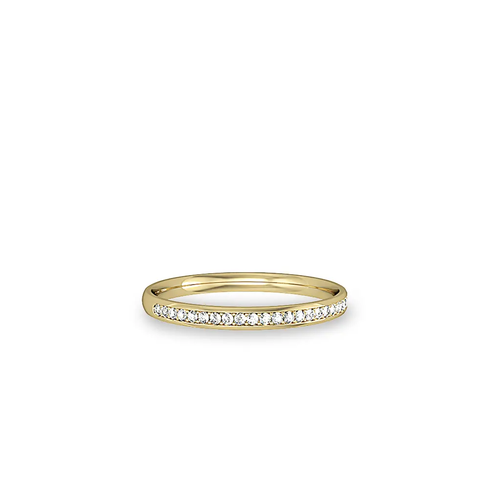 18ct. Yellow Gold & Diamond Wedding Ring - 2mm Half-Set