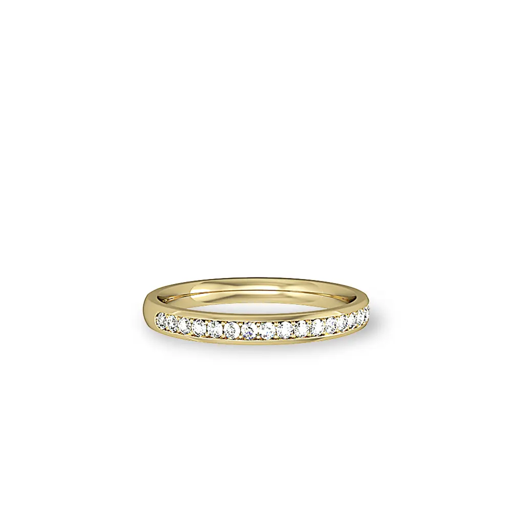 18ct. Yellow Gold & Diamond Wedding Ring - 2.5mm Half-Set