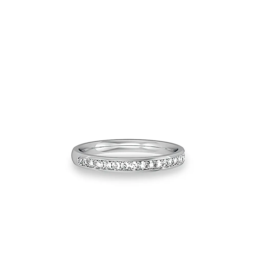 Platinum & Diamond Wedding Ring - 2.5mm