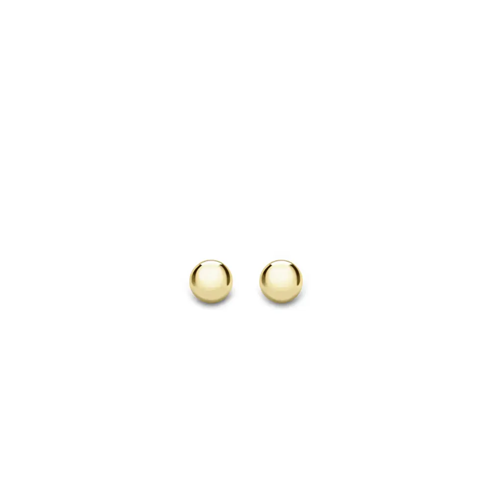 Yellow Gold Ball Stud Earrings - 8mm