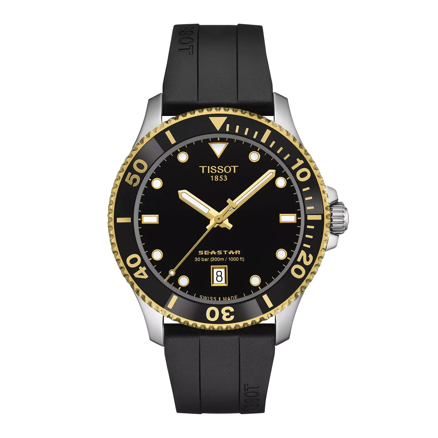 Tissot Seastar 1000 Two-Tone Stainless Steel Watch - 40mm Rubber Strap