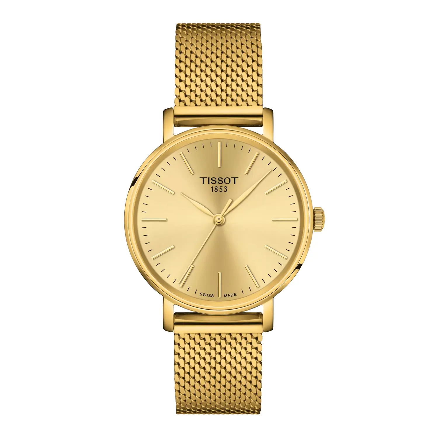 Tissot Everytime Gold Watch - 34mm Gold Mesh