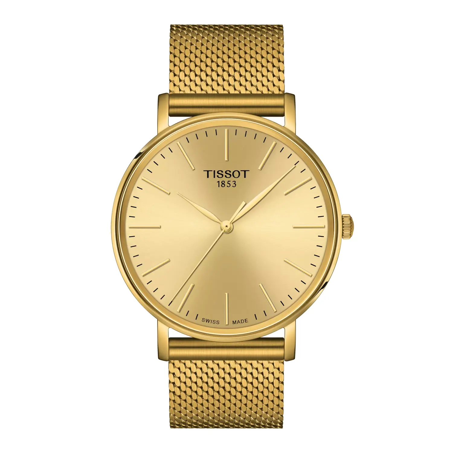 Tissot Everytime Gold Watch - 40mm Gold Mesh