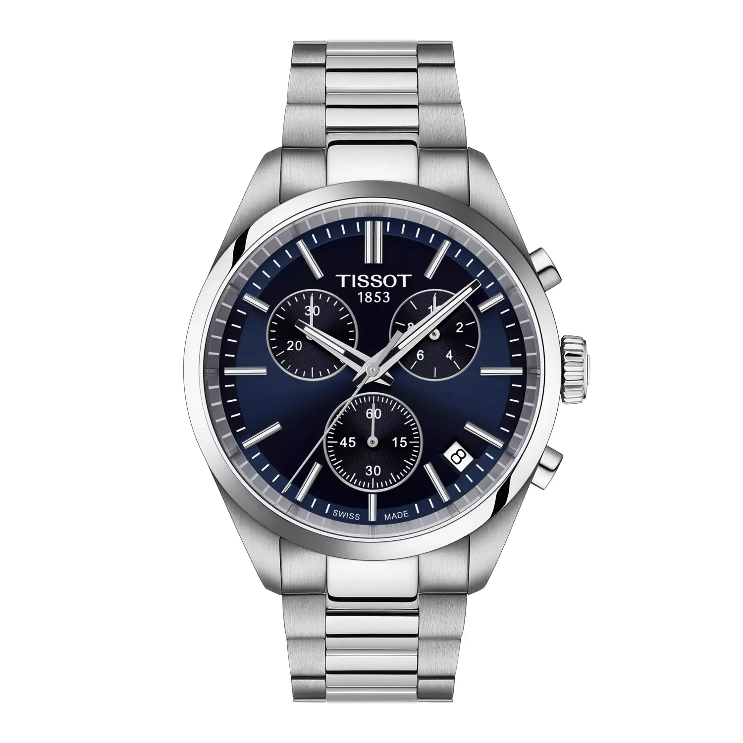 Tissot PR100 Stainless Steel Chronograph - 40mm Blue Dial