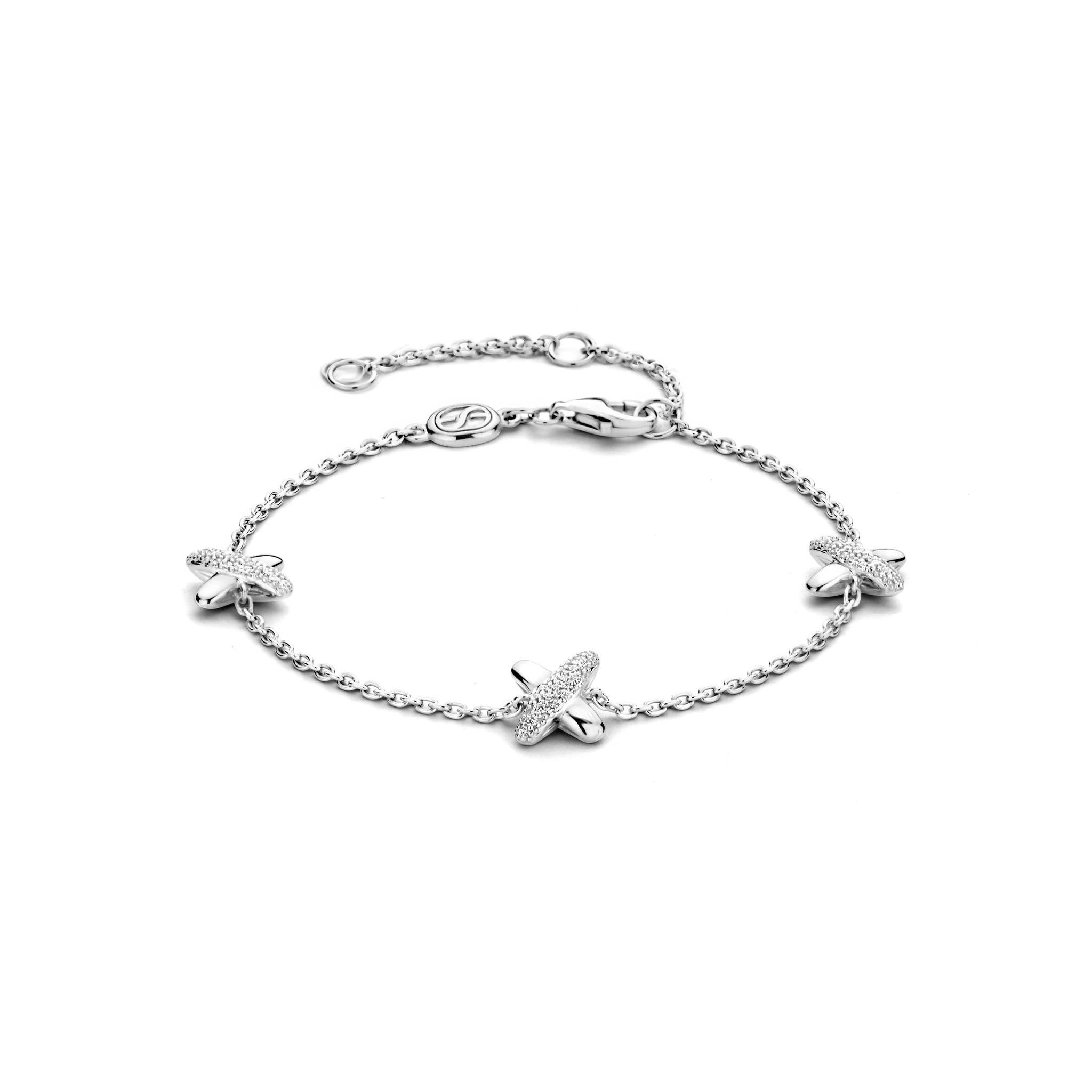 Ti Sento Silver Chain Bracelet with X Charms