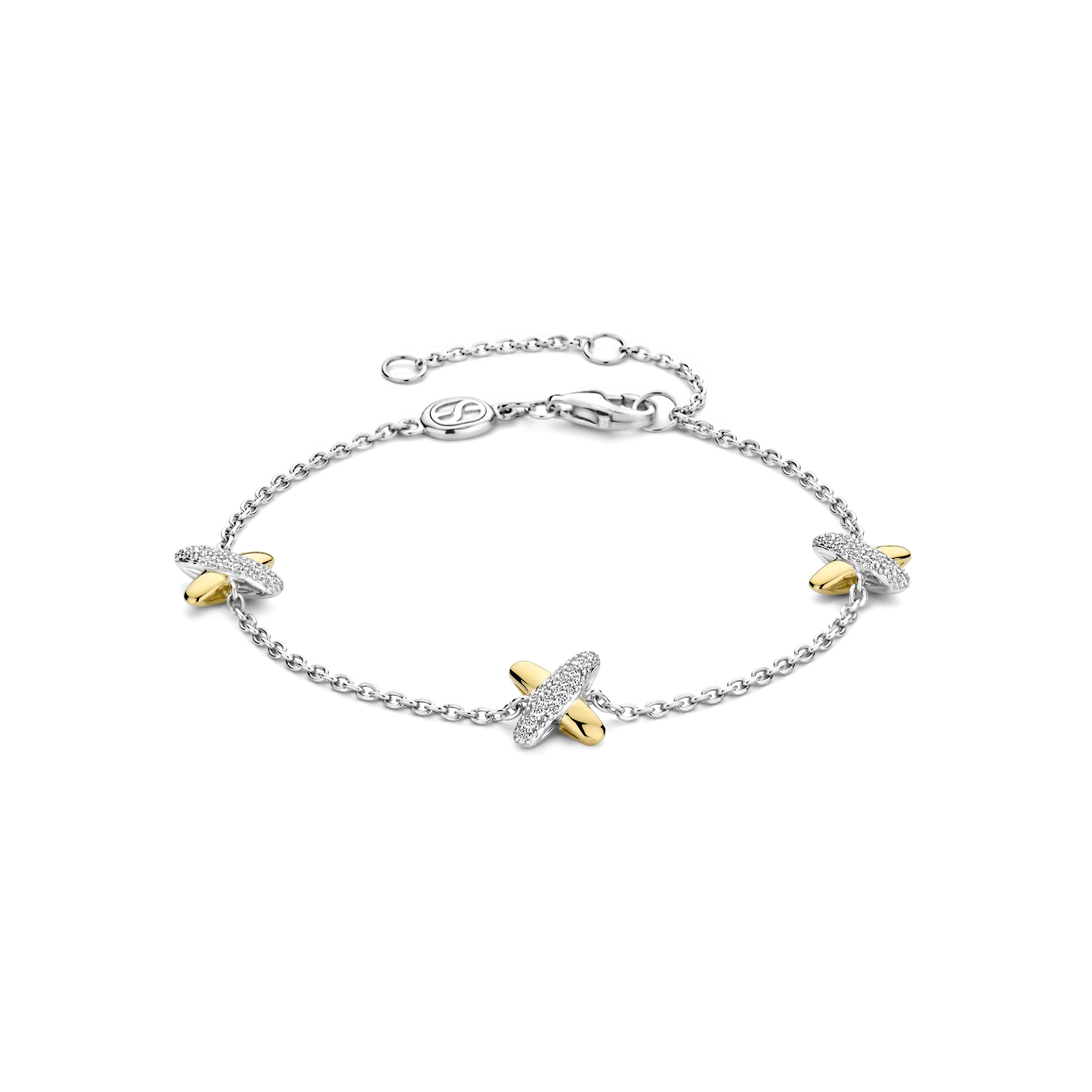 Ti Sento Chain Bracelet with Two-Tone X Charms