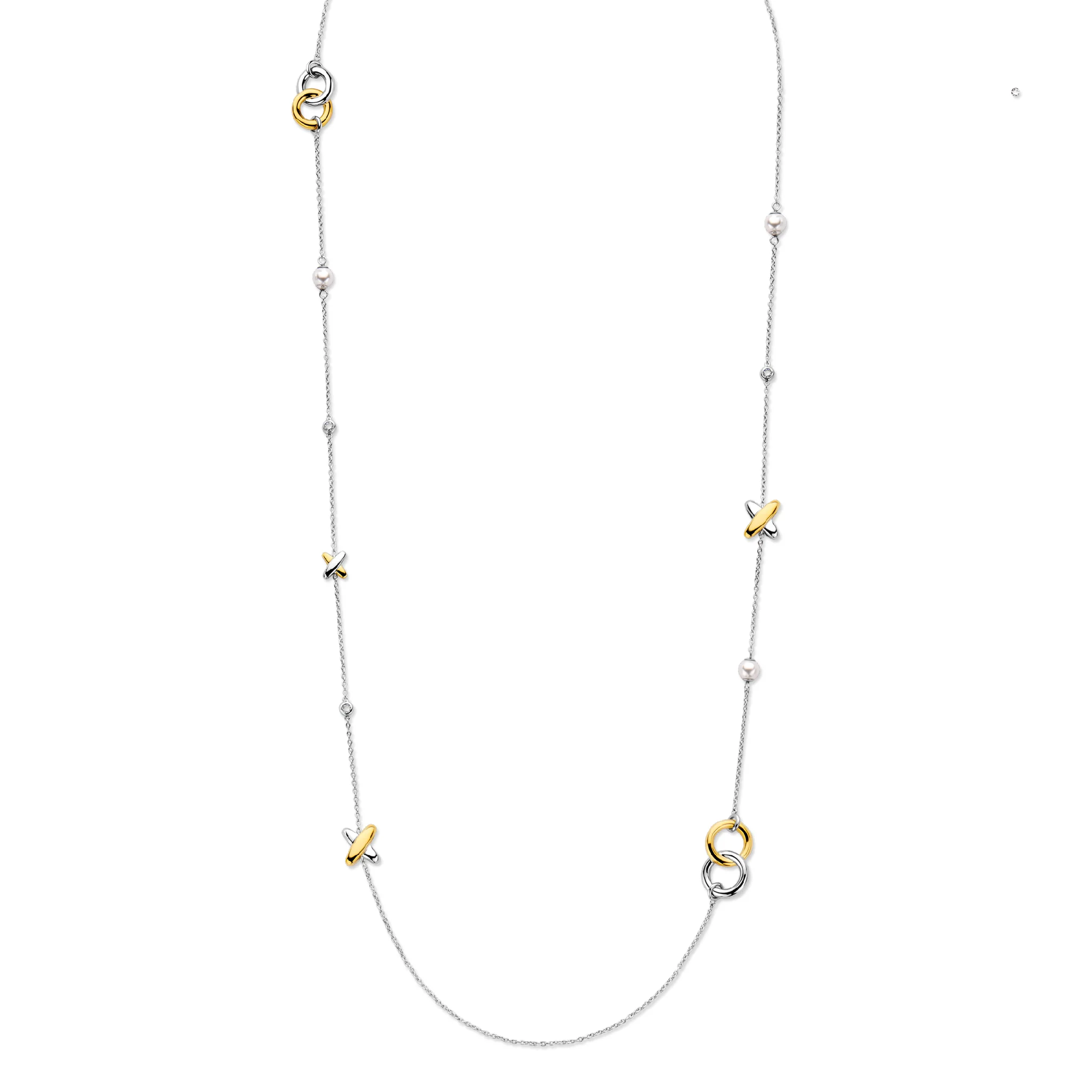 Ti Sento Two-Tone Long Charm Necklace