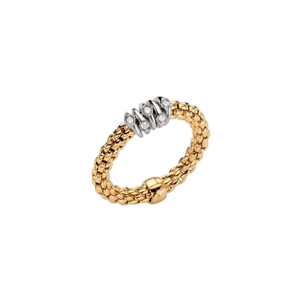 FOPE Prima Flex'It Gold Ring with Diamonds