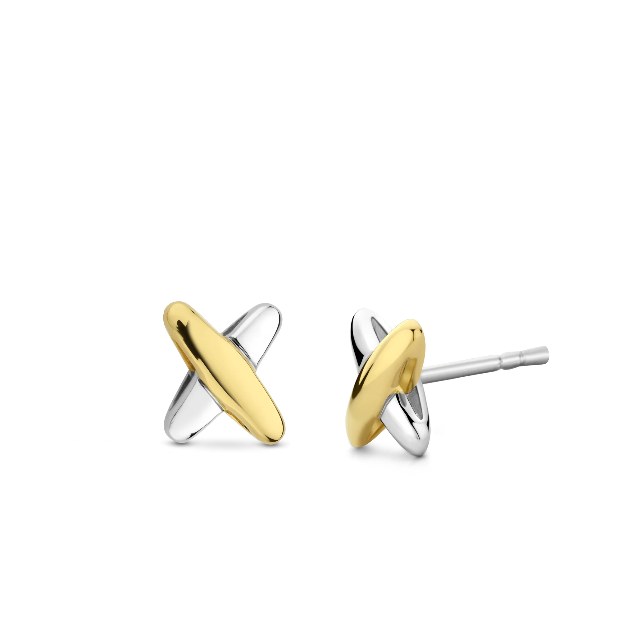 Ti Sento Two-Tone X Stud Earrings