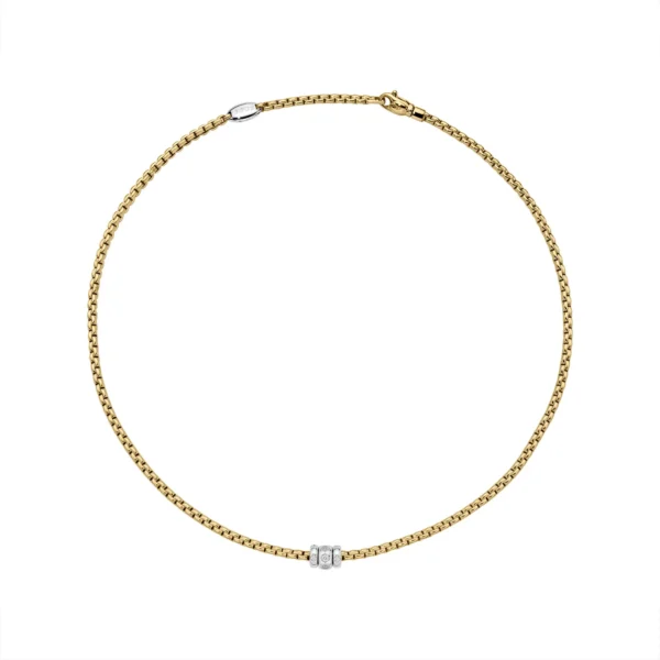 FOPE Eka Gold Necklace with Diamond-Set Rondels