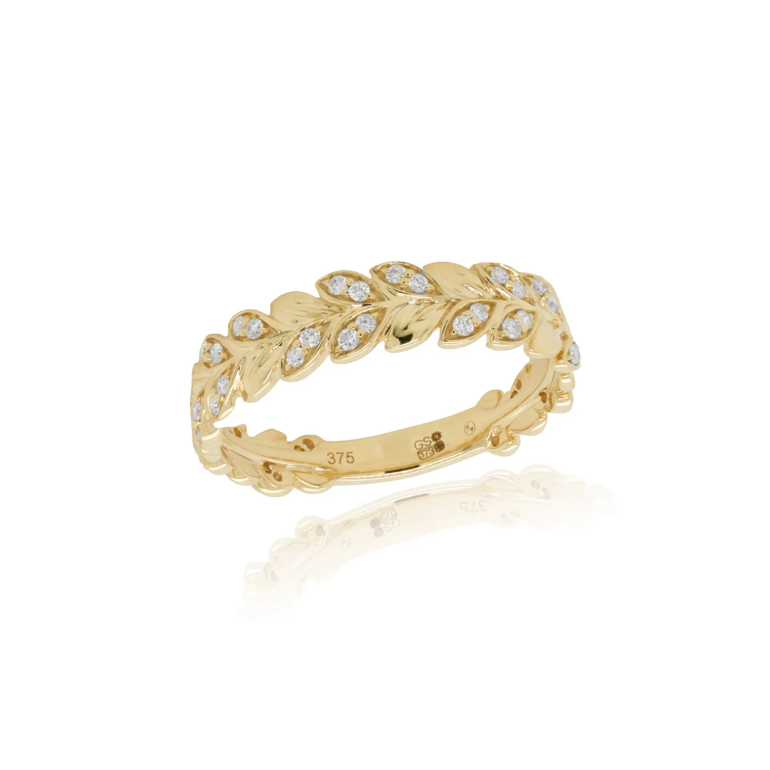 9ct. Yellow Gold & Diamond Vine Ring