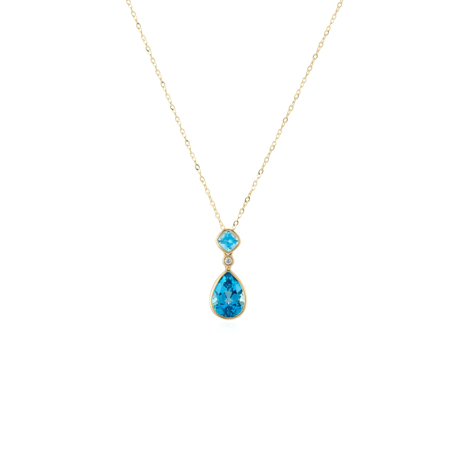 Swiss Blue Topaz & Diamond Necklace