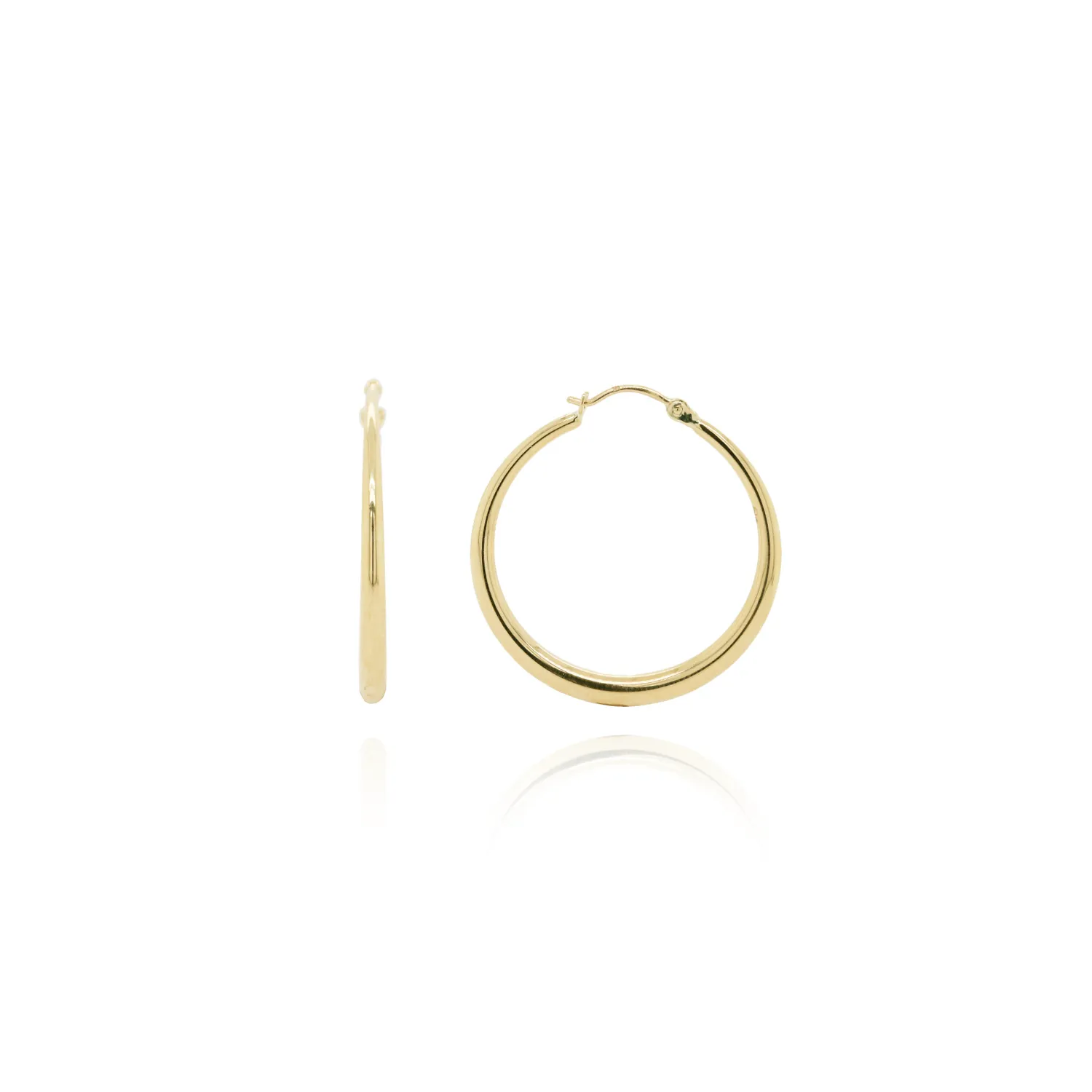 Yellow Gold Graduated Hoop Earrings