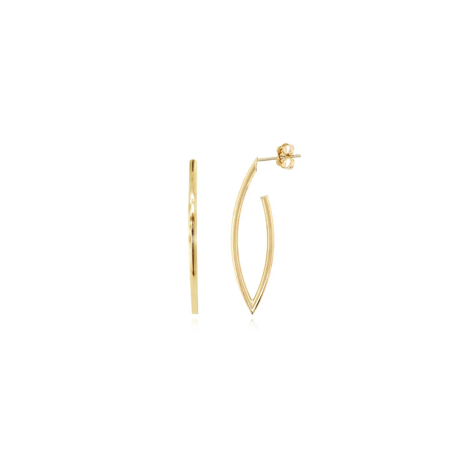 Yellow Gold Open Marquise Earrings