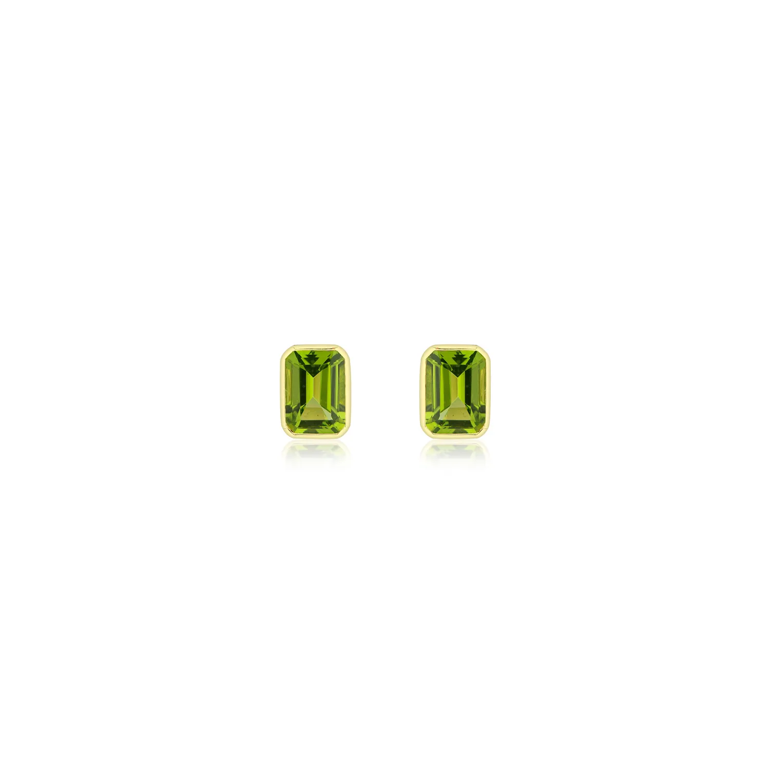 Peridot & Gold Stud Earrings