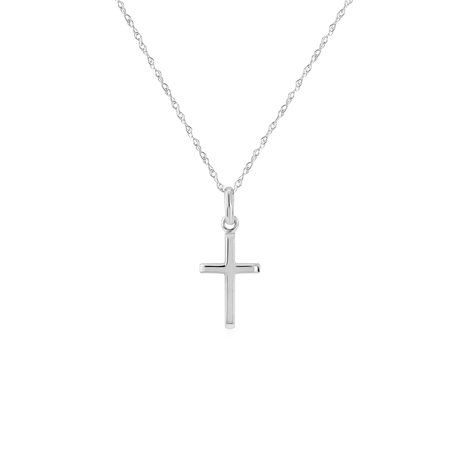 White Gold Cross Pendant & Chain