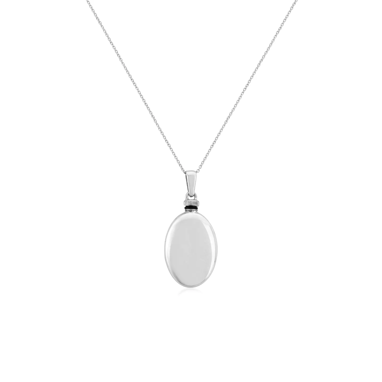 Silver Oval Bottle Pendant & Chain