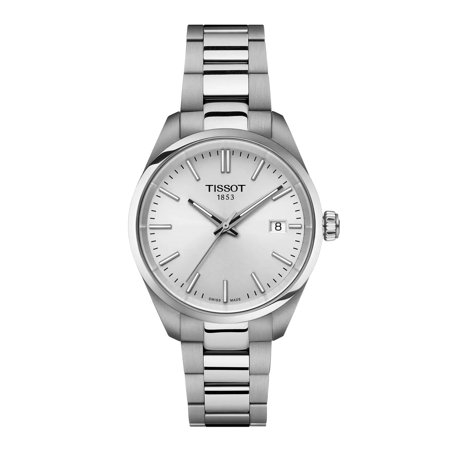 Tissot PR100 Stainless Steel Watch - 34mm Silver Dial