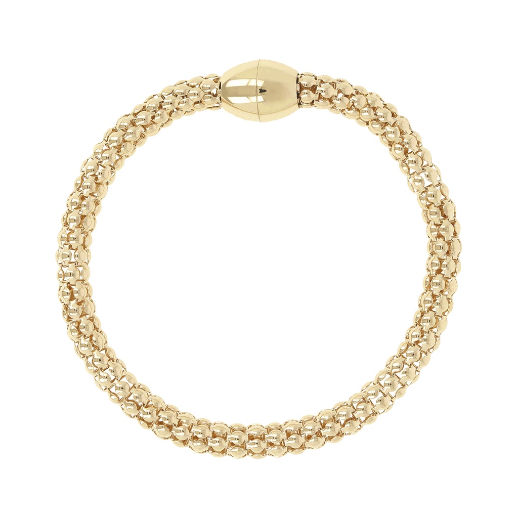 Bronzallure Yellow Gold Magnetic Popcorn Bracelet