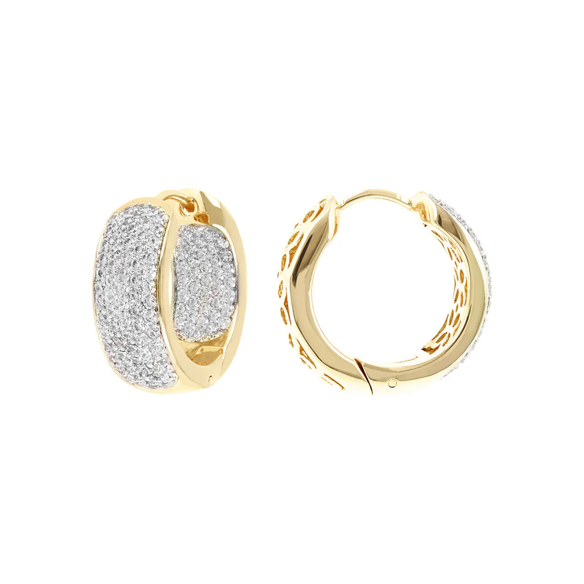 Bronzallure CZ Pave Golden Hoops