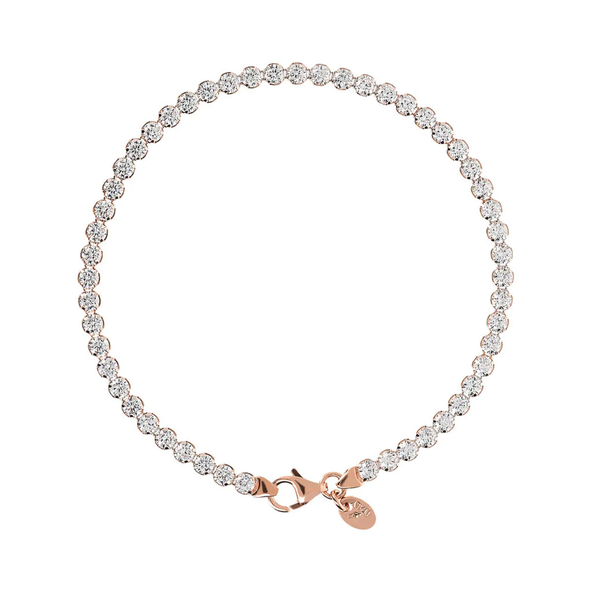 Bronzallure Rose Gold & CZ Tennis Bracelet - 18cm