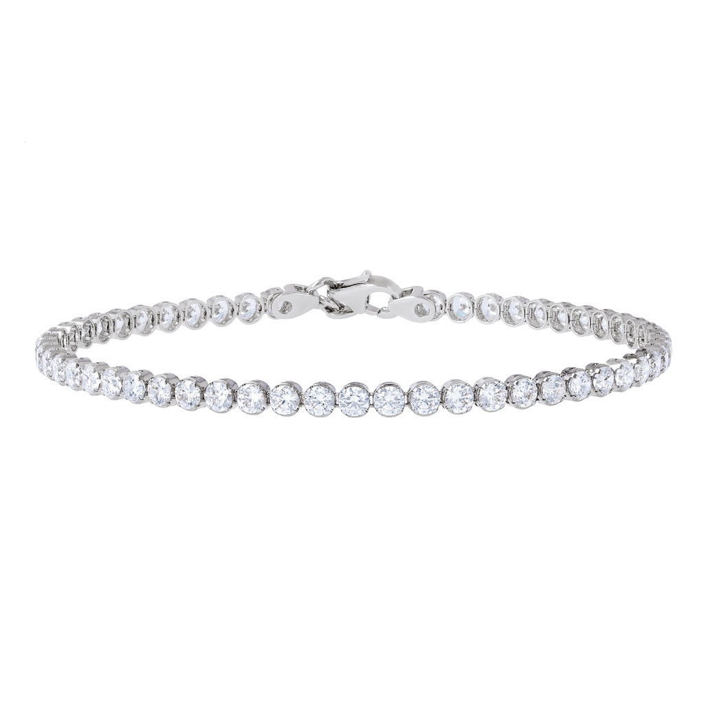 Bronzallure White Gold & CZ Tennis Bracelet - 18.5cm