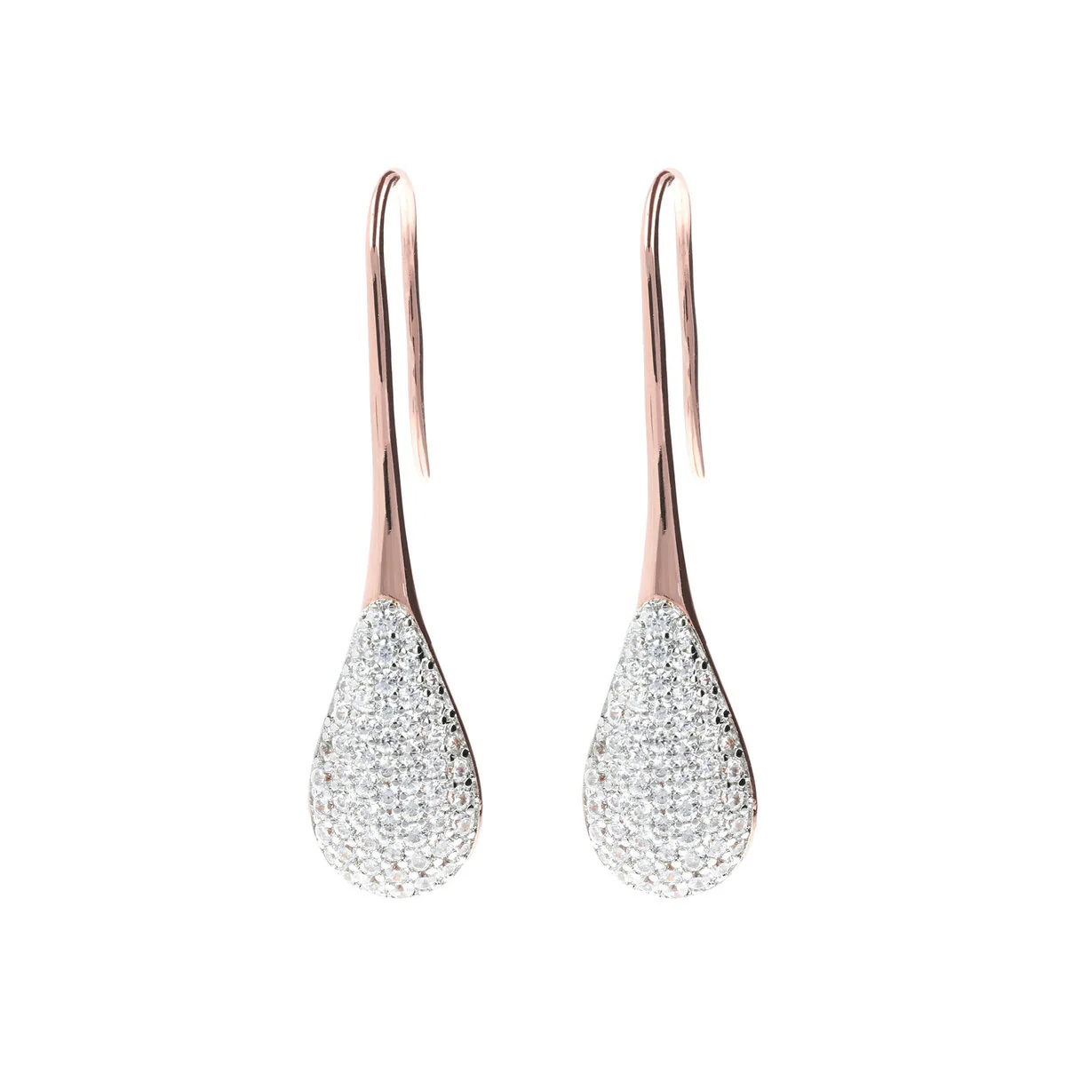 Bronzallure CZ Pave Drop Hook Earrings